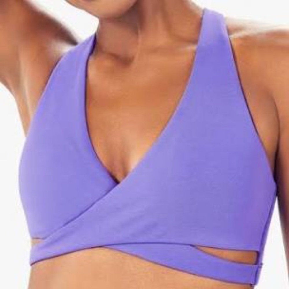 Purple fabletics sports bra